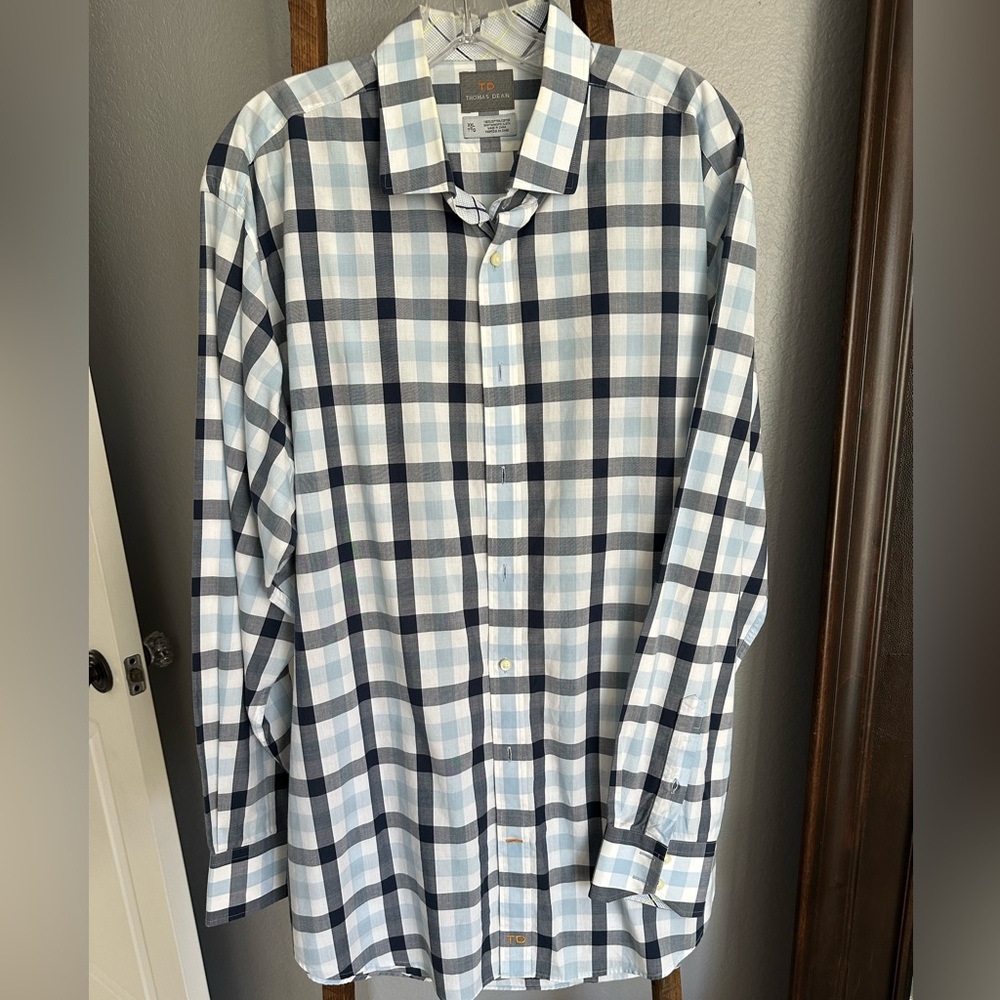 Thomas Dean Men's Plaid Shirt, size XXL - Picture 1 of 8